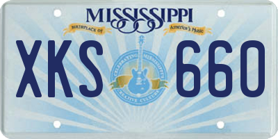 MS license plate XKS660