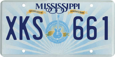 MS license plate XKS661