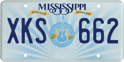 MS license plate XKS662