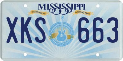 MS license plate XKS663