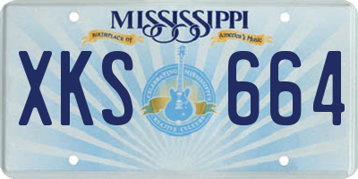 MS license plate XKS664