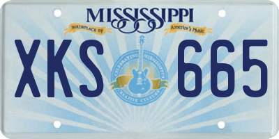 MS license plate XKS665