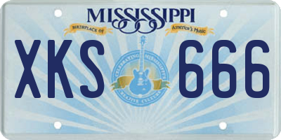 MS license plate XKS666