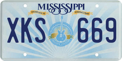 MS license plate XKS669