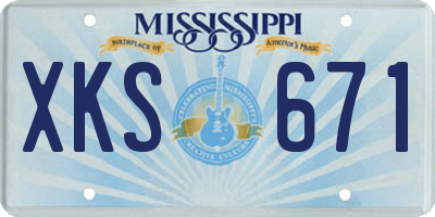 MS license plate XKS671