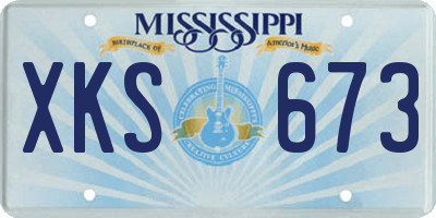 MS license plate XKS673