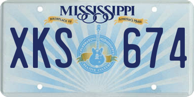 MS license plate XKS674