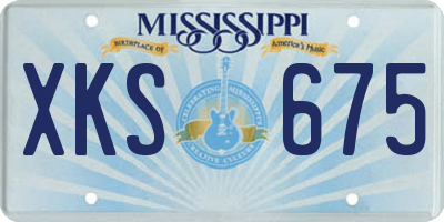MS license plate XKS675
