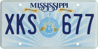 MS license plate XKS677