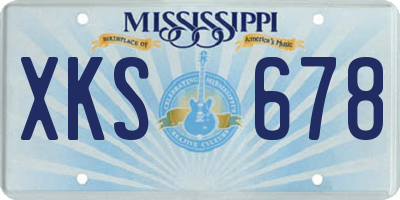 MS license plate XKS678