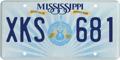 MS license plate XKS681