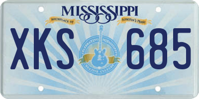 MS license plate XKS685