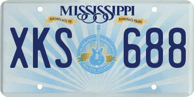 MS license plate XKS688