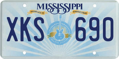 MS license plate XKS690