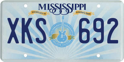 MS license plate XKS692