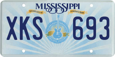 MS license plate XKS693