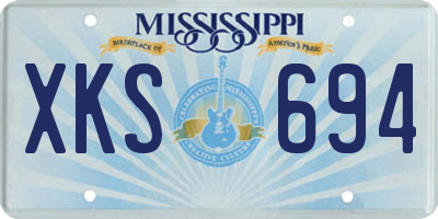 MS license plate XKS694