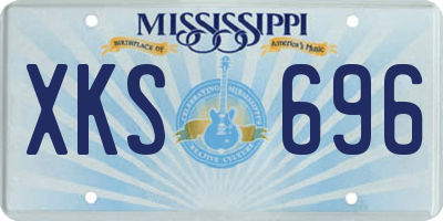 MS license plate XKS696