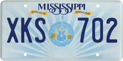 MS license plate XKS702