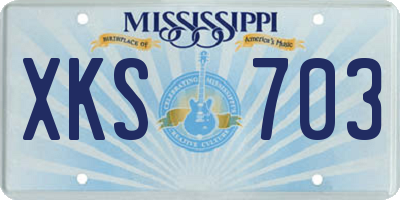 MS license plate XKS703