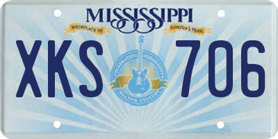 MS license plate XKS706