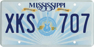 MS license plate XKS707
