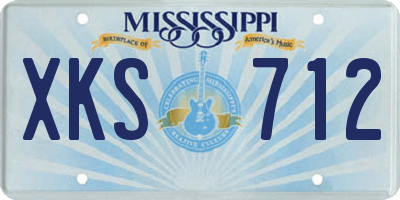 MS license plate XKS712