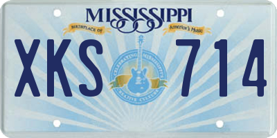 MS license plate XKS714