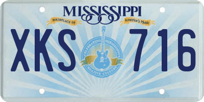 MS license plate XKS716