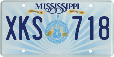 MS license plate XKS718