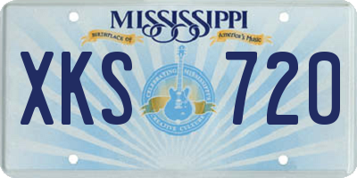 MS license plate XKS720