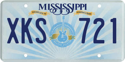 MS license plate XKS721
