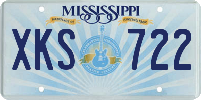 MS license plate XKS722