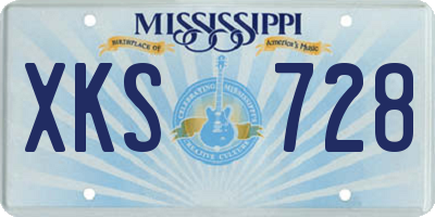 MS license plate XKS728
