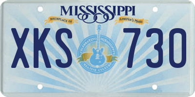 MS license plate XKS730