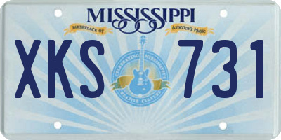 MS license plate XKS731