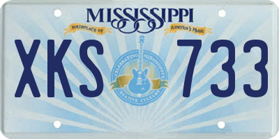 MS license plate XKS733