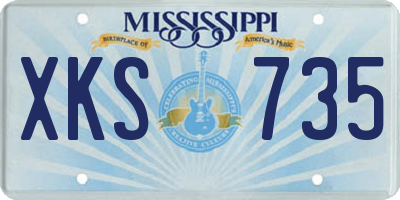 MS license plate XKS735