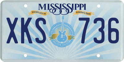 MS license plate XKS736