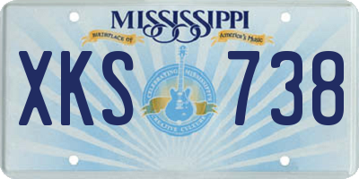 MS license plate XKS738