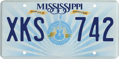 MS license plate XKS742