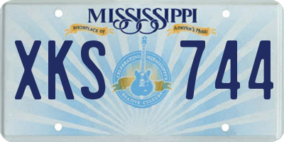 MS license plate XKS744
