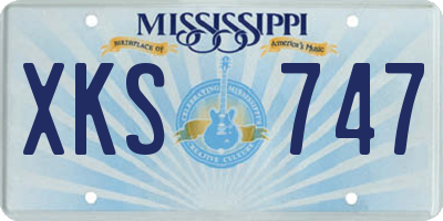 MS license plate XKS747