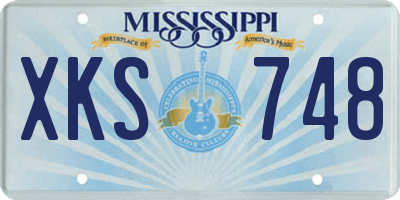 MS license plate XKS748