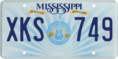 MS license plate XKS749