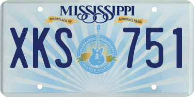 MS license plate XKS751