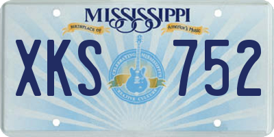 MS license plate XKS752