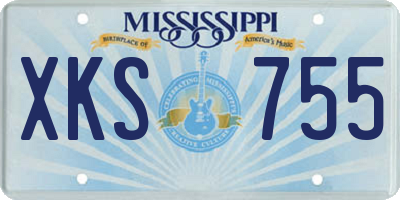 MS license plate XKS755