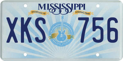 MS license plate XKS756