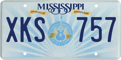 MS license plate XKS757